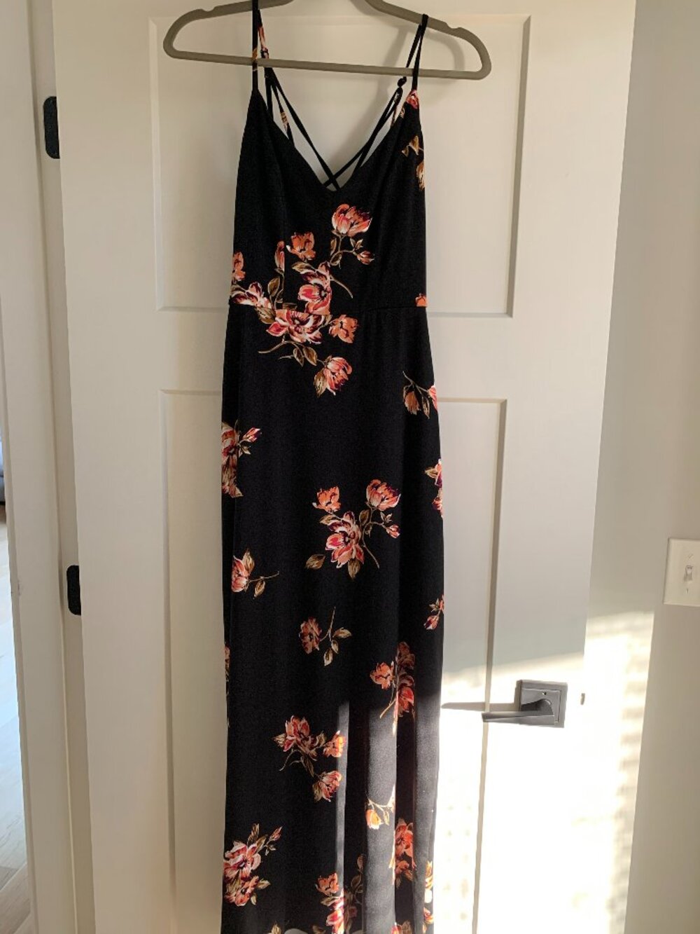 Nine Britton Criss Cross Strap Maxi Dress, Small